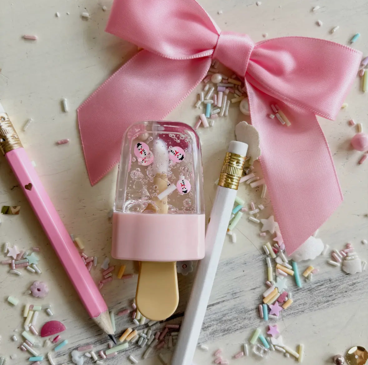 Pink Snowman Popsicle Lip Gloss