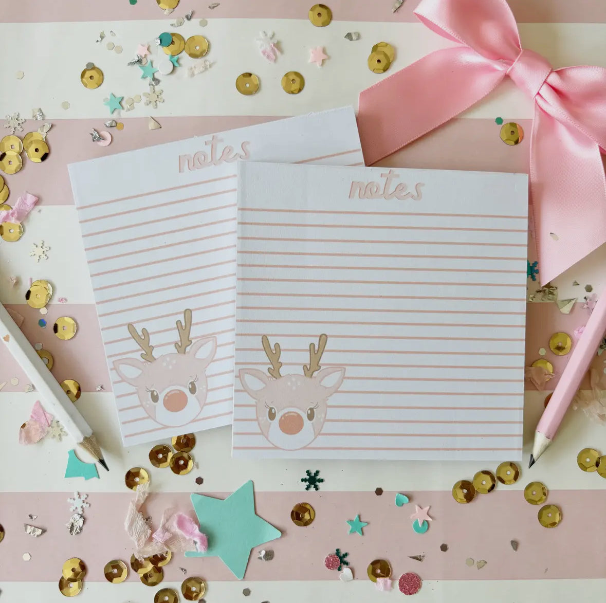 Pink Reindeer Notepad