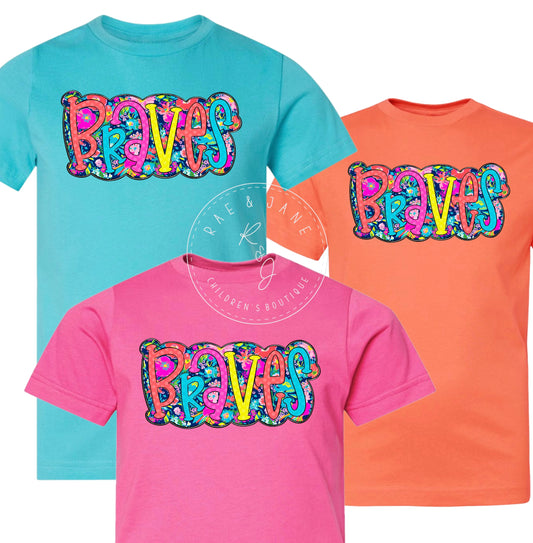 Floral Braves Graphic Tee