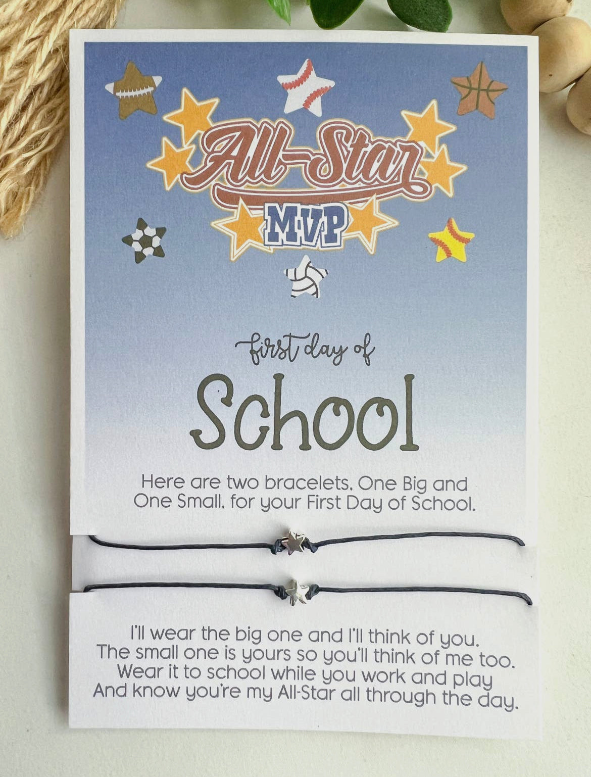 All-Star First Day of School Bracelet Set