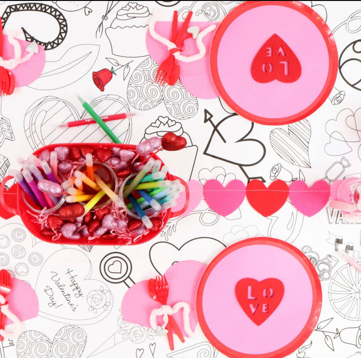 Valentine’s Day Coloring Tablecloth