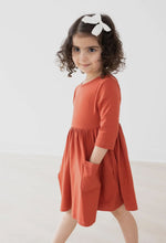 Load image into Gallery viewer, Pumpkin Spice 3/4 Sleeve Twirl Dress
