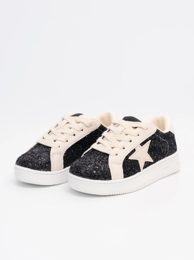 Black Sparkle Star Sneaker