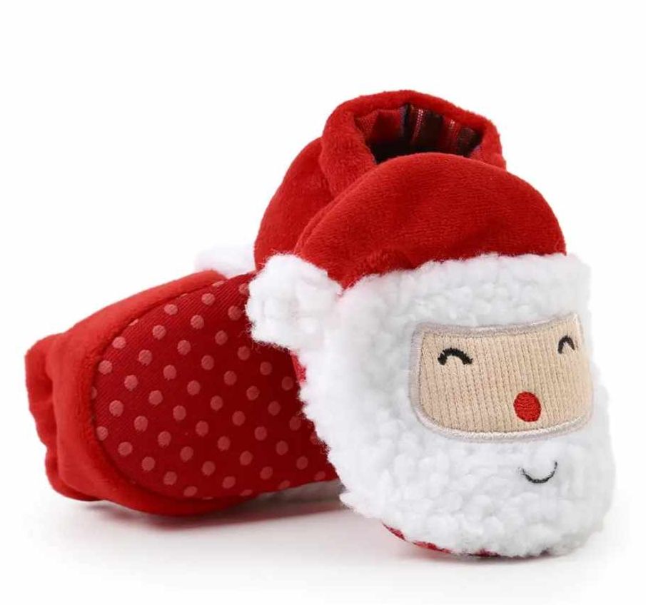 Red Infant Santa Slippers