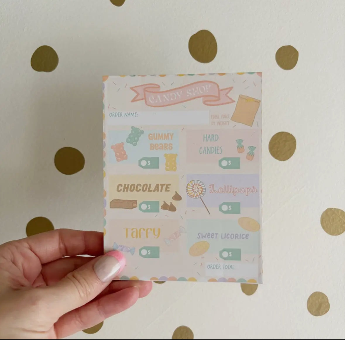 Candy Shop Imaginative Play Notepad