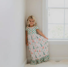 Load image into Gallery viewer, Checkered Tree Ruffle Lounge Play Dress
