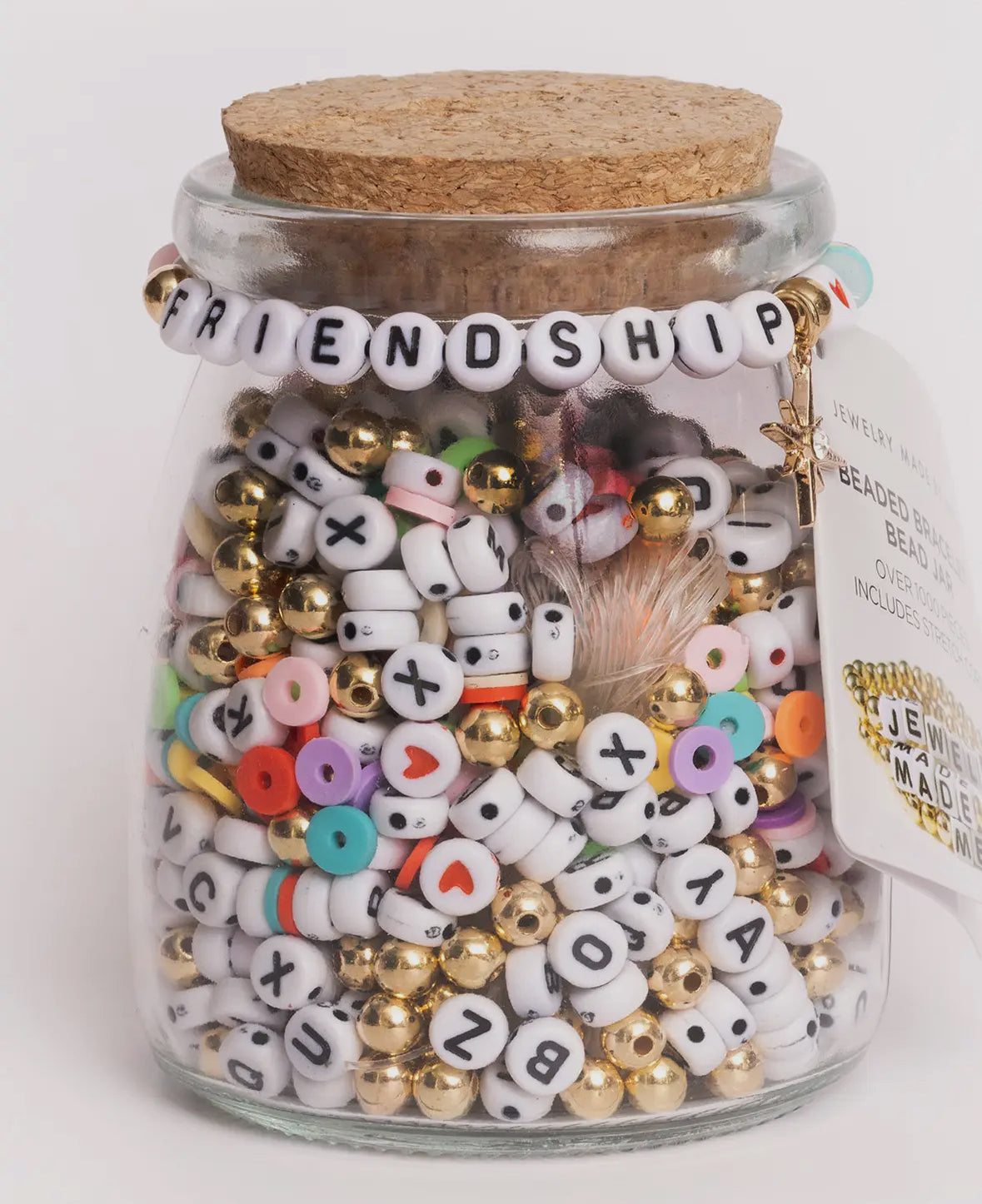 Friendship Round Letter Charm DIY Bead Jar