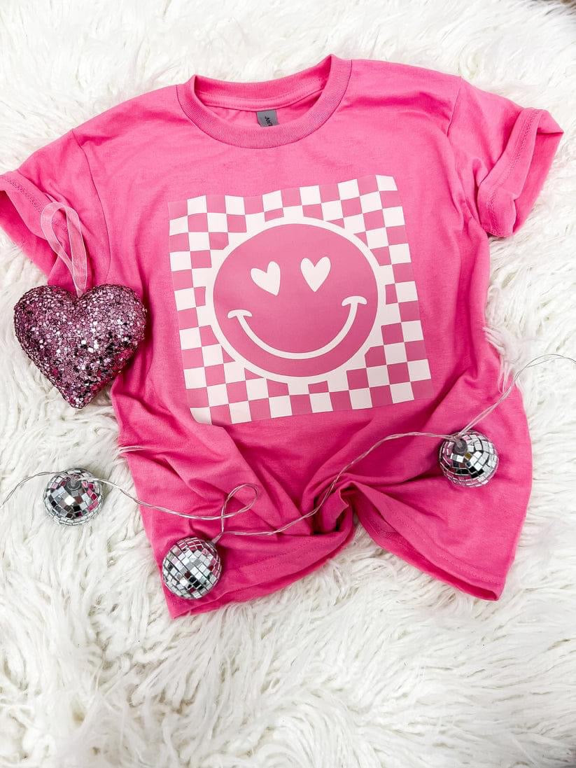 Checkered Heart Smiley Tee