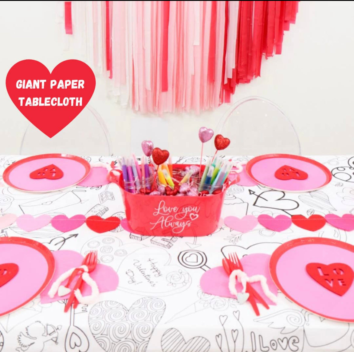 Valentine’s Day Coloring Tablecloth