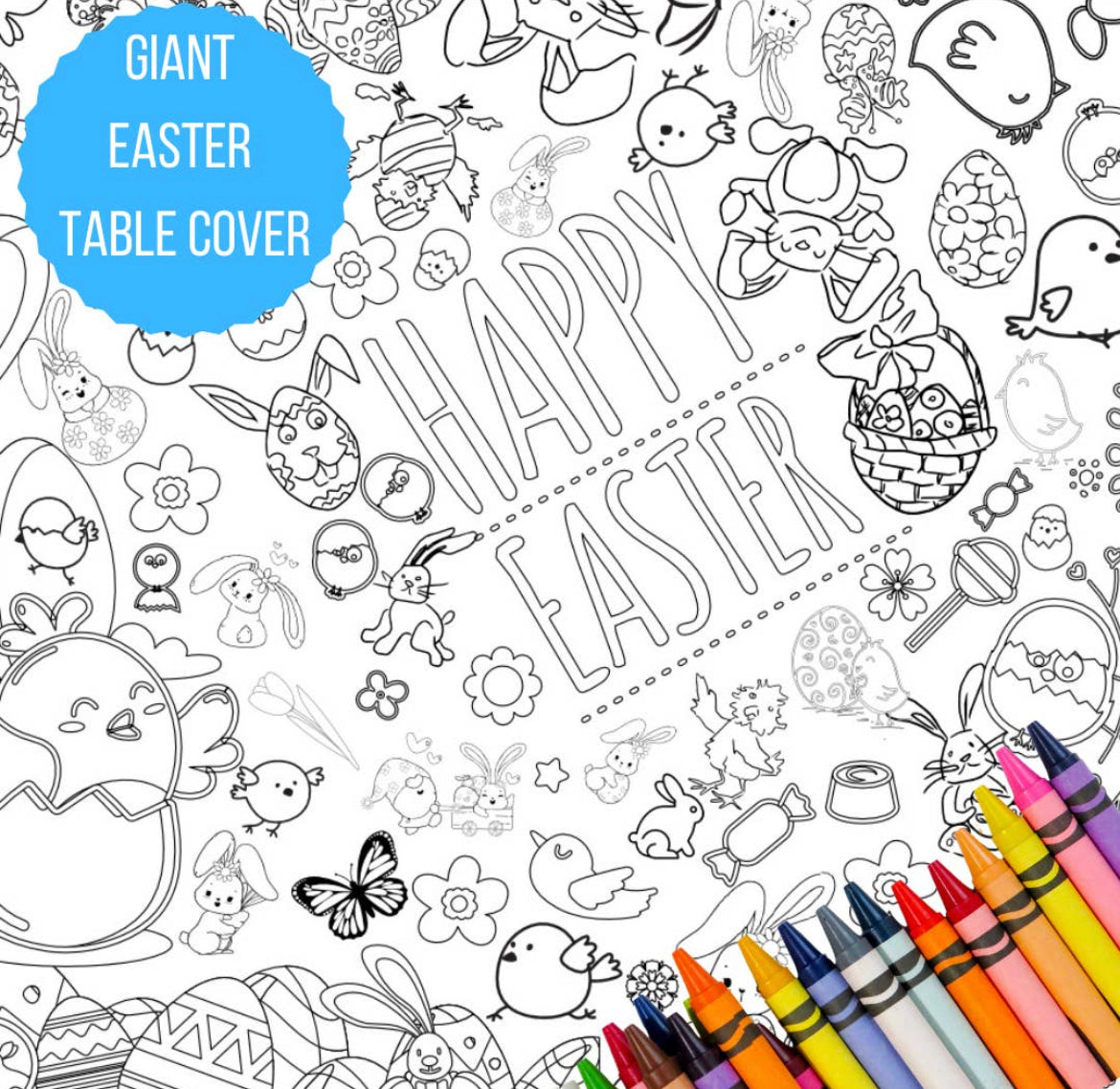 Easter Coloring Tablecloth
